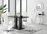 Imperia 4 Modern Black High Gloss Dining Table And 4 Luxury Willow Chairs Set - imperia-4-blck-high-gloss-rectangle-dining-table-4-white-leather-willow-chairs-set_1.jpg