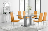 Imperia Black High Gloss Dining Table And 6 Milan Dining Chairs Set  - imperia-6-gry-high-gloss-rectangle-dining-table-6-mustard-leather-milan-chairs-set.jpg