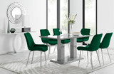 Imperia 6 Grey Dining Table and 6 Pesaro Silver Leg Chairs - imperia-6-grey-high-gloss-rectangle-dining-table-6-green-velvet-pesaro-silver-chairs_1.jpg