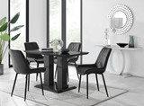 Imperia 4 Black Dining Table and 4 Pesaro Black Leg Chairs - imperia-4-black-high-gloss-dining-table-4-grey-velvet-pesaro-silver-chairs_Black_2.jpg