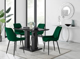 Imperia 4 Black Dining Table and 4 Pesaro Black Leg Chairs - imperia-4-black-high-gloss-rectangle-dining-table-4-green-velvet-pesaro-black-chairs_1.jpg