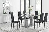 Imperia 6 Grey Dining Table and 6 Milan Black Leg Chairs - imperia-6-grey-high-gloss-rectangle-dining-table-6-black-leather-milan-black-chairs-set.jpg