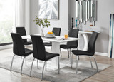 Imperia White High Gloss Dining Table And 6 Isco Chairs Set  - imperia-6-seater-high-gloss-rectangle-dining-table-6-black-leather-isco-chairs-set_1.jpg