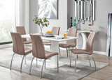 Imperia White High Gloss Dining Table And 6 Isco Chairs Set  - imperia-6-seater-high-gloss-rectangle-dining-table-6-beige-leather-isco-chairs-set_1.jpg