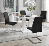 Imperia 4 Modern White High Gloss Dining Table And 4 Lorenzo Chrome Dining Chairs Set - imperia-4-seater-high-gloss-rectangle-dining-table-4-black-leather-lorenzo-chairs-set_1.jpg