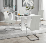 Imperia 4 Modern White High Gloss Dining Table And 4 Lorenzo Chrome Dining Chairs Set - imperia-4-seater-high-gloss-rectangle-dining-table-4-white-leather-lorenzo-chairs-set_1.jpg