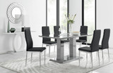 Imperia Grey Modern High Gloss Dining Table And 6 Milan Dining Chairs Set  - imperia-6-grey-high-gloss-rectangle-dining-table-6-black-leather-milan-chairs-set_1.jpg