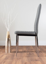 Imperia Grey Modern High Gloss Dining Table And 6 Milan Dining Chairs Set  - grey-modern-milan-dining-chair-leather-chrome-2.jpg