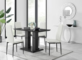 Imperia 4 Black Dining Table and 4 Milan Black Leg Chairs - imperia-4-black-high-gloss-rectangle-dining-table-4-white-leather-milan-black-chairs-set.jpg