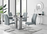 Imperia 4 Modern Grey High Gloss Dining Table And 4 Stylish Lorenzo Chrome Dining Chairs Set - imperia-4-grey-high-gloss-rectangle-dining-table-4-grey-leather-lorenzo-chairs-set_1.jpg