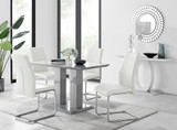 Imperia 4 Modern Grey High Gloss Dining Table And 4 Stylish Lorenzo Chrome Dining Chairs Set - imperia-4-grey-high-gloss-rectangle-dining-table-4-white-leather-lorenzo-chairs-set_1.jpg