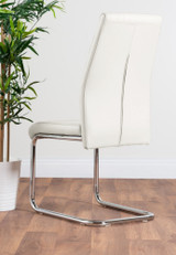 Imperia 4 Modern Grey High Gloss Dining Table And 4 Stylish Lorenzo Chrome Dining Chairs Set - 2-white-lorenzo-modern-leather-dining-chairs-seats-chrome-4_1_7.jpg