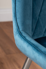 Giovani Round Grey 100cm Table and 4 Pesaro Silver Leg Chairs - blue-pesaro-velvet-silver-chrome-modern-luxury-dining-chair-6_1_4.jpg