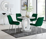 Giovani Round Grey 100cm Table and 4 Pesaro Silver Leg Chairs - giovani-100-grey-high-gloss-round-dining-table-4-green-velvet-pesaro-silver-chairs-set.jpg