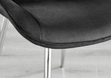 Giovani Round Grey 100cm Table and 4 Pesaro Silver Leg Chairs - Pesaro-Silver-black-dining-chair (9).jpg