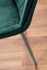 Giovani Round Grey 100cm Table and 4 Pesaro Silver Leg Chairs - green-pesaro-velvet-silver-chrome-modern-luxury-dining-chair-13.jpg