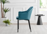 Giovani Black White High Gloss and Glass 100cm Round Dining Table & 4 Calla Black Leg Chairs - Calla-blue-black-dining-chair-3.jpg