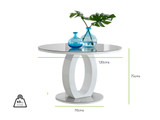Giovani Grey White High Gloss And Glass Large Round Dining Table And 6 Lorenzo Chairs Set - gio_round_grey_120_dining_table_dimensions_image_11.jpg