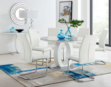 Giovani Grey White High Gloss And Glass Large Round Dining Table And 6 Lorenzo Chairs Set - giovani-120-grey-high-gloss-round-dining-table-6-white-leather-lorenzo-chairs-set.jpg