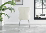 Giovani Round Black 100cm Table and 4 Nora Silver Leg Chairs - nora-cream-velvet-silver-leg-dining-chair-3.jpg