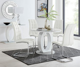 Giovani Grey White High Gloss And Glass 100cm Round Dining Table And 4 Murano Chairs Set - giovani-100-grey-high-gloss-round-dining-table-4-white-leather-murano-chairs-set.jpg