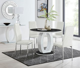 Giovani High Gloss And Glass 100cm Round Dining Table And 4 Milan Chairs Set - giovani-black-high-gloss-round-dining-table-4-white-leather-milan-chairs-set.jpg