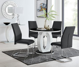 Giovani High Gloss And Glass 100cm Round Dining Table And 4 Lorenzo Chairs Set - giovani-100-black-high-gloss-round-dining-table-4-black-leather-lorenzo-chairs-set.jpg