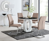 Giovani High Gloss And Glass 100cm Round Dining Table And 4 Lorenzo Chairs Set - giovani-100-black-high-gloss-round-dining-table-4-beige-leather-lorenzo-chairs-set.jpg