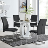 Giovani Grey White High Gloss And Glass 100cm Round Dining Table And 4 Lorenzo Chairs Set - giovani-100-gry-high-gloss-round-dining-table-4-black-leather-lorenzo-chairs-set-CROP.jpg