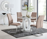 Giovani Grey White High Gloss And Glass 100cm Round Dining Table And 4 Lorenzo Chairs Set - giovani-100-grey-high-gloss-round-dining-table-4-beige-leather-lorenzo-chairs-set.jpg