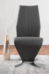 Giovani Grey White High Gloss And Glass 100cm Round Dining Table And 4 Willow Chairs Set - furniturebox-elephant-grey-faux-leather-modern-dining-chairs-chrome-legs-willow-2.jpg