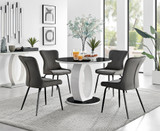 Giovani Round Black 100cm Table and 4 Nora Black Leg Chairs - giovani-100-black-gloss-round-dining-table-4-dark-grey-velvet-nora-black-chairs-set.jpg