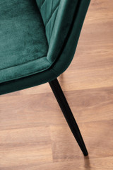 Giovani Round Grey 100cm Table and 4 Pesaro Black Leg Chairs - green-pesaro-velvet-black-metal-modern-luxury-dining-chair-11.jpg