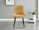 Giovani Round Grey 100cm Table and 4 Pesaro Black Leg Chairs - Pesaro-Black-mustard yellow-dining-chair (2).jpg