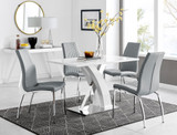 Atlanta White High Gloss And Chrome Metal Rectangle Dining Table And 4 Isco Dining Chairs Set - atlanta-4-chrome-gloss-rectangle-dining-table-4-grey-leather-isco-chairs-set_1.jpg