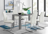 Pivero Grey High Gloss Dining Table and 6 Lorenzo Dining Chairs - pivero-6-seater-high-gloss-rectangle-dining-table-6-white-leather-lorenzo-chairs-set-1_1.jpg