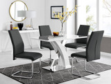 Atlanta White High Gloss And Chrome Metal Rectangle Dining Table And 4 Lorenzo Dining Chairs Set - atlanta-4-chrome-gloss-rectangle-dining-table-4-black-leather-lorenzo-chairs-set_1.jpg