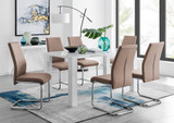 Pivero White High Gloss Dining Table and 6 Lorenzo Dining Chairs - pivero-6-seater-high-gloss-rectangle-dining-table-6-beige-leather-lorenzo-chairs-set.jpg