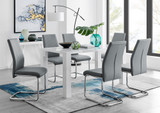 Pivero White High Gloss Dining Table and 6 Lorenzo Dining Chairs - pivero-6-seater-high-gloss-rectangle-dining-table-6-grey-leather-lorenzo-chairs-set.jpg