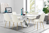 Atlanta 6 White Dining Table and 6 Pesaro Gold Leg Chairs - atlanta-6-chrome-gloss-rectangle-dining-table-6-pesaro-gold-leg-cream-fabric.jpg