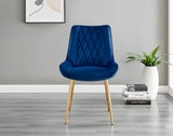 Andria Gold Leg Marble Effect Dining Table and 6 Pesaro Gold Leg Chairs - Pesaro-Gold-Navy-dining-table (2).jpg