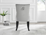 Leonardo Black Leg Glass Dining Table & 4 Belgravia Black Leg Chairs - belgravia-grey-velvet-studded-back-ring-black-leg-chair-3.jpg