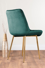 Leonardo 4 Gold Dining Table and 4 Pesaro Gold Leg Chairs - green-pesaro-velvet-gold-chrome-modern-luxury-dining-chair-3.jpg