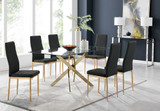 Leonardo 6 Gold Dining Table and 6 Gold Leg Milan Chairs - leonardo-6-seater-chrome-rectangle-dining-table-6-black-leather-milan-gold-chairs-set_2.jpg