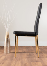 Leonardo 6 Gold Dining Table and 6 Gold Leg Milan Chairs - black-modern-milan-dining-chair-leather-chrome-6-gold_1.jpg