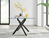 Leonardo Black Leg Glass Dining Table & 4 Nora Silver Leg Chairs - leonardo-black-4-black-modern-rectangular-dining-table-2.jpg