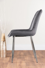 Leonardo Black Leg Glass Dining Table & 4 Pesaro Silver Chairs - grey-pesaro-velvet-silver-chrome-modern-luxury-dining-chair-4.jpg