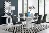Arezzo Large Extending Dining Table and 6 Isco Chairs - arrezzo-6-seater-high-gloss-extending-dining-table-6-black-leather-isco-chairs-set.jpg