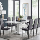 Arezzo Large Extending Dining Table and 8 Milan Black Leg Chairs - arrezzo-8-seat-extending-dining-table-8-grey-velvet-milan-blk-CROP.jpg