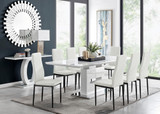 Arezzo Large Extending Dining Table and 8 Milan Black Leg Chairs - arrezzo-8-seater-high-gloss-extending-dining-table-8-white-milan-blck-chairs-set.jpg